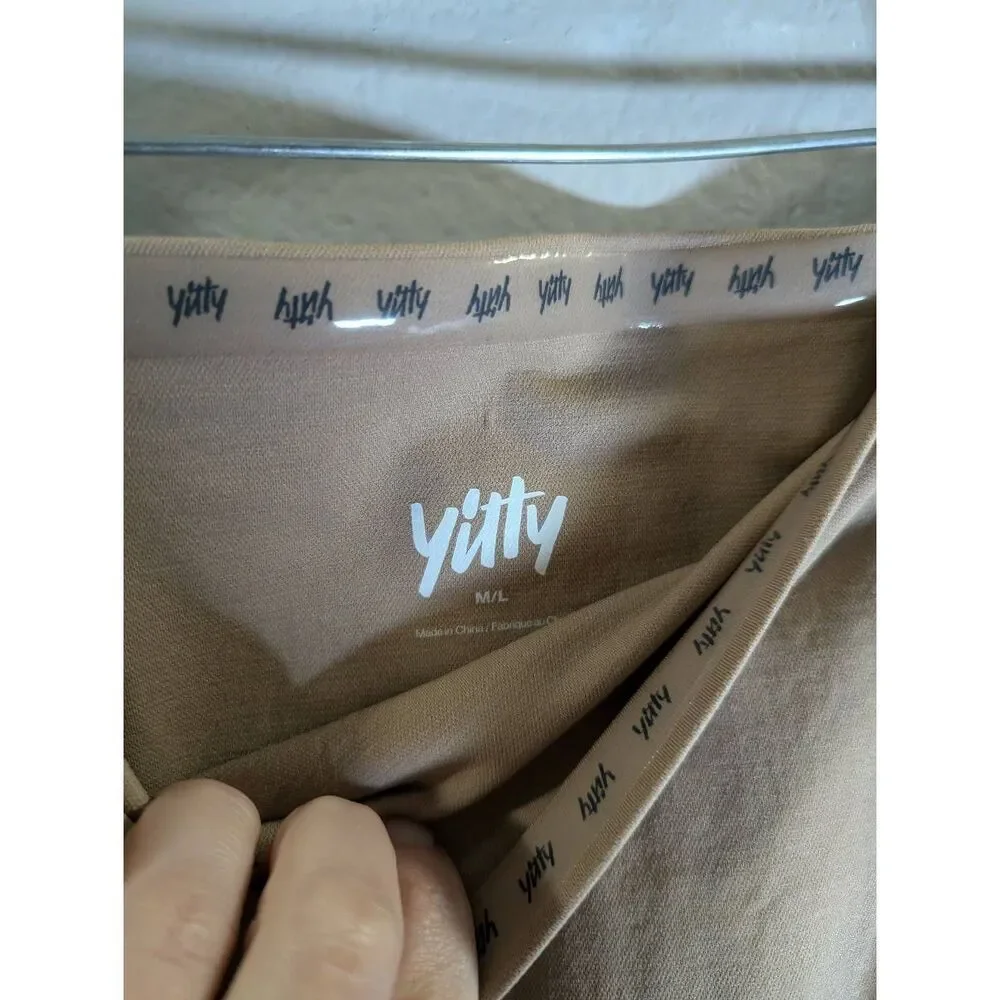 Yitty nude taupe nearly naked mid thigh booty lift short shaper M/L 8/10